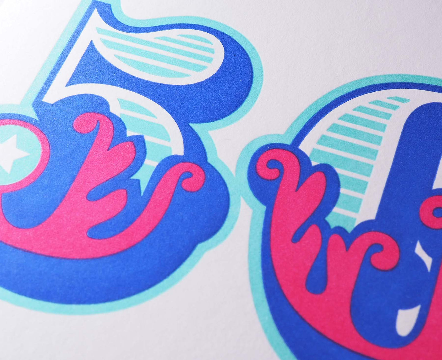 Circus Numbers 50th Letterpress Birthday Card