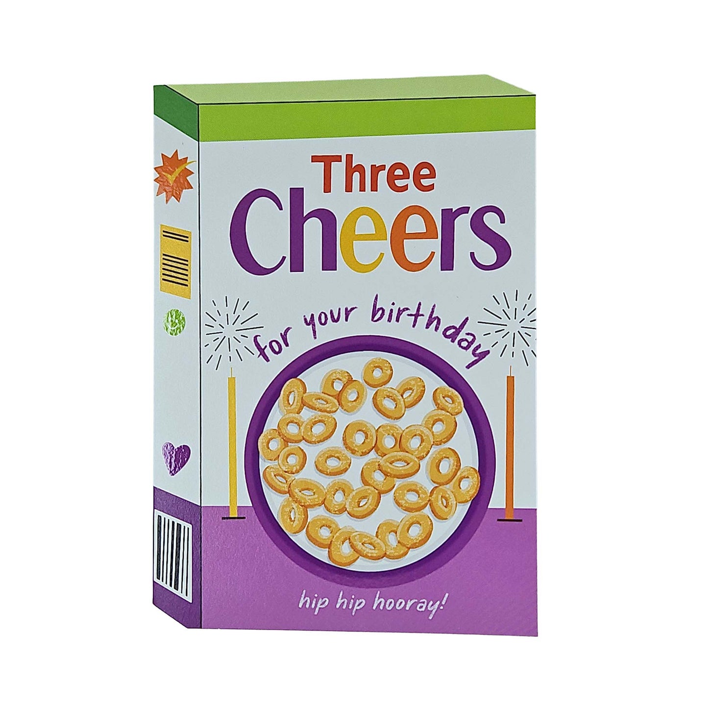 Three Cheers Cereal Spot Gloss Birthday Card