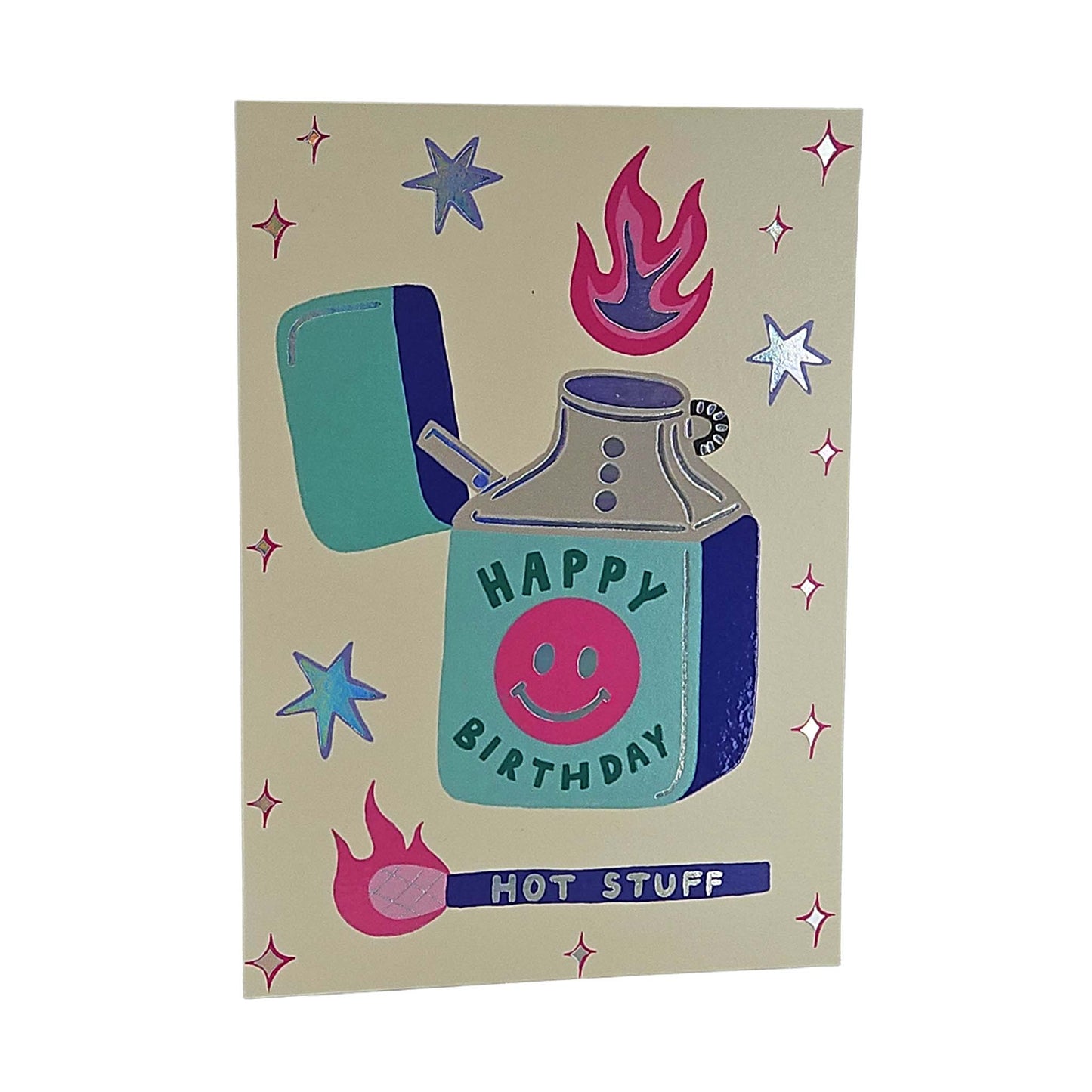 Happy Birthday Hot Stuff Lighter Birthday Card