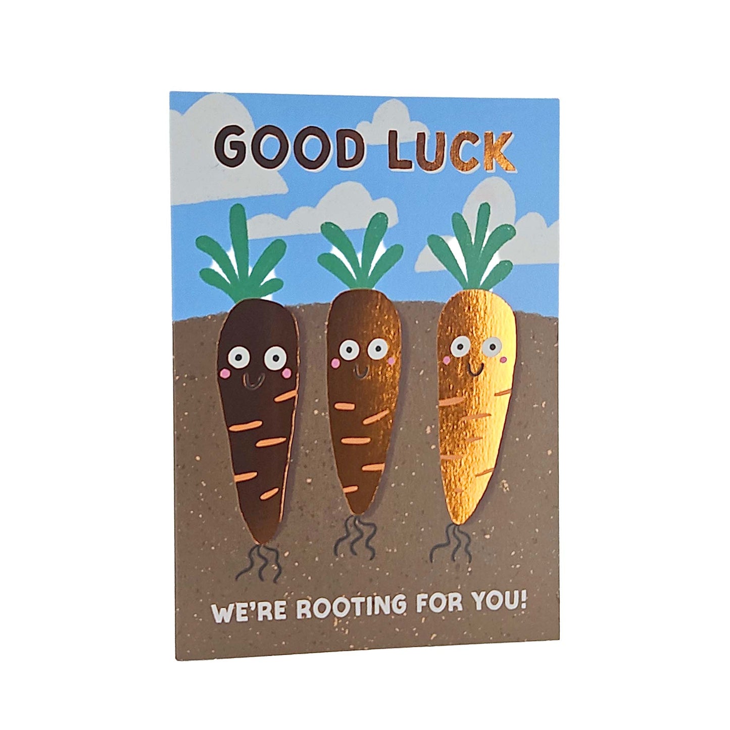 Rooting For You Carrots Good Luck Card