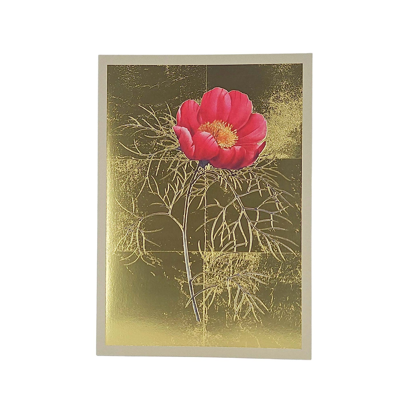 Pink Peony Gold Foiled Art Card
