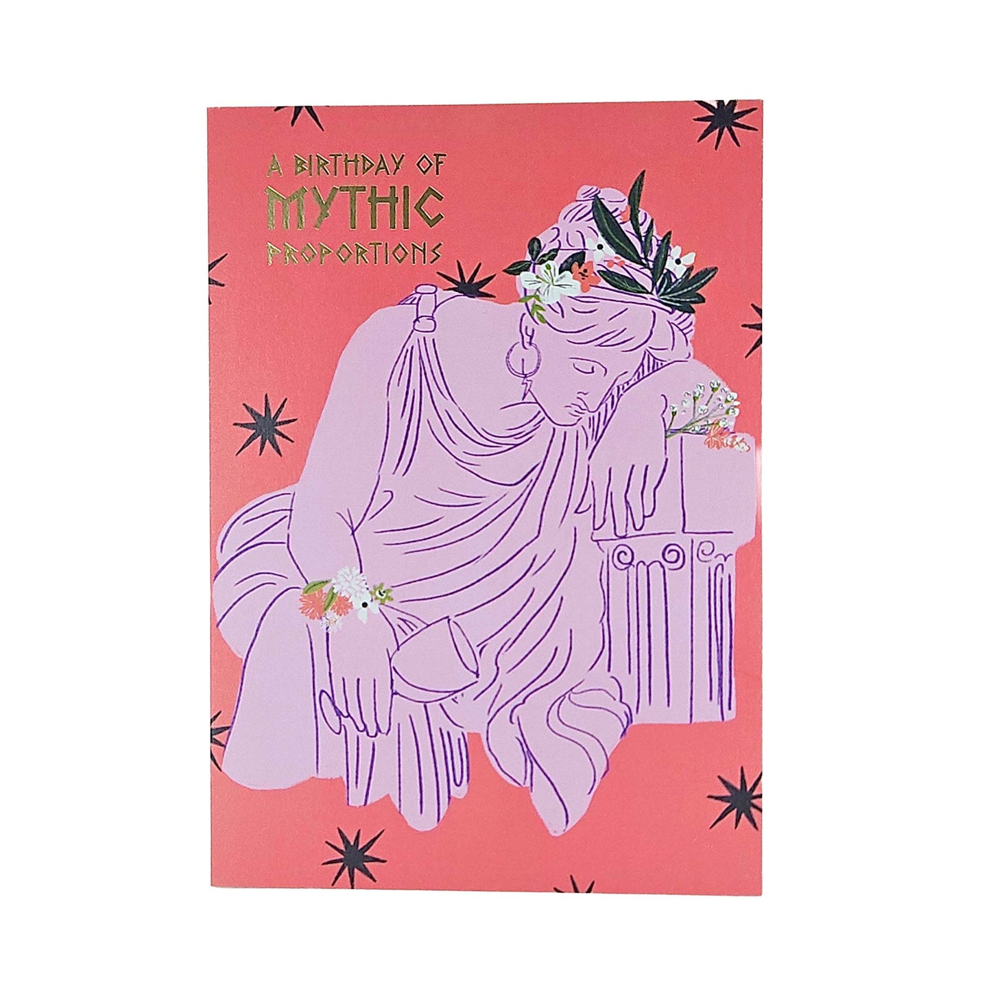 Mythic Proportions Greek Goddess Gold Foiled Birthday Card