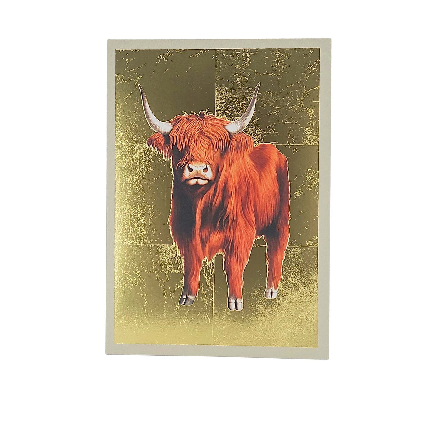 Highland Cow Gold Foiled Art Card
