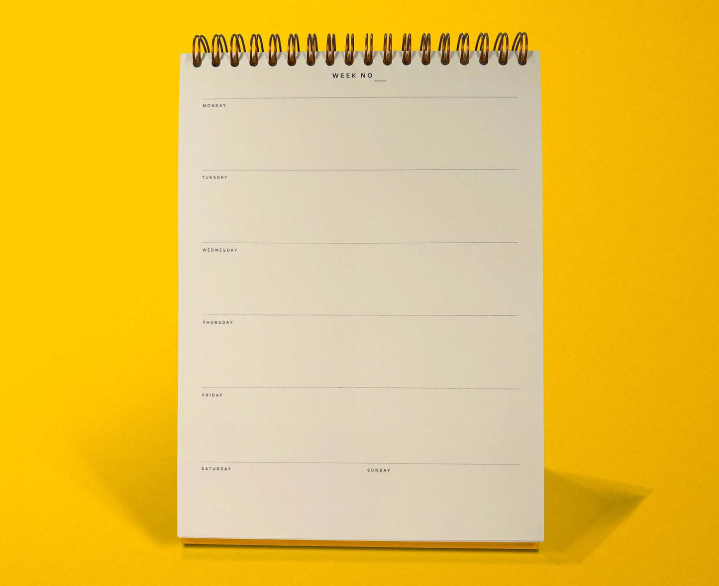 Blank Canvas Yellow Wirebound Weekly Desktop Planner