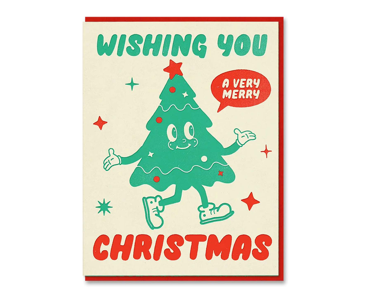 The Toonies Christmas Tree Letterpress Christmas Card
