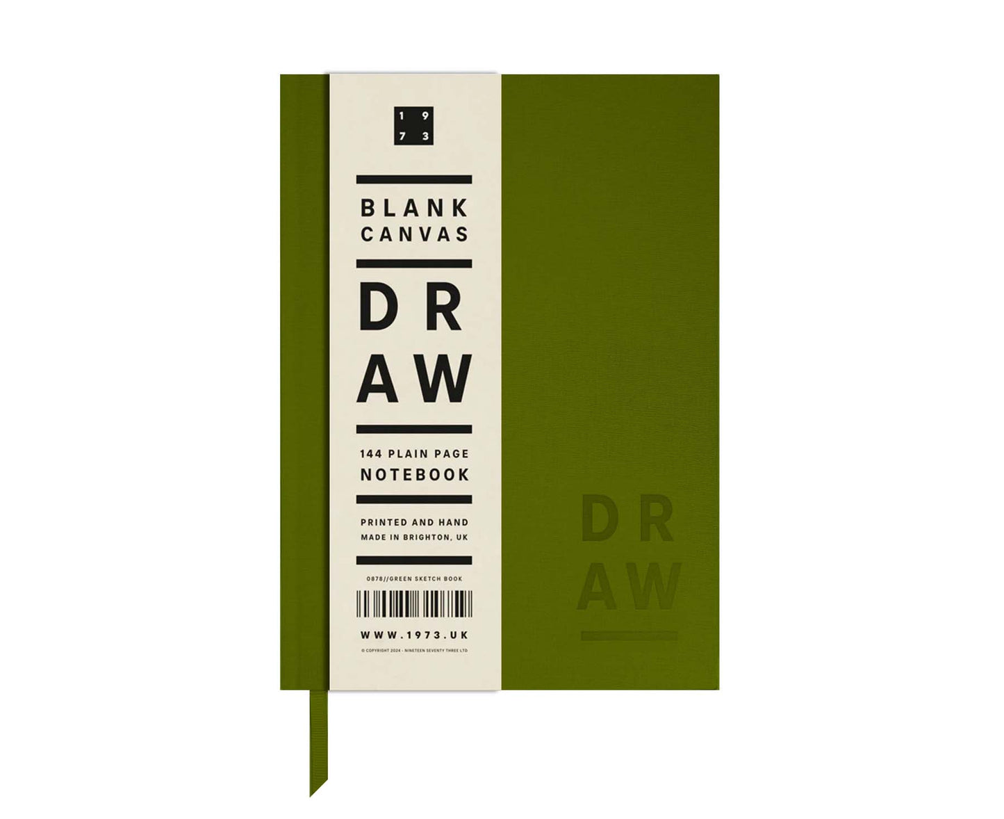 Blank Canvas Khaki Green A5 Hardback Plain Notebook