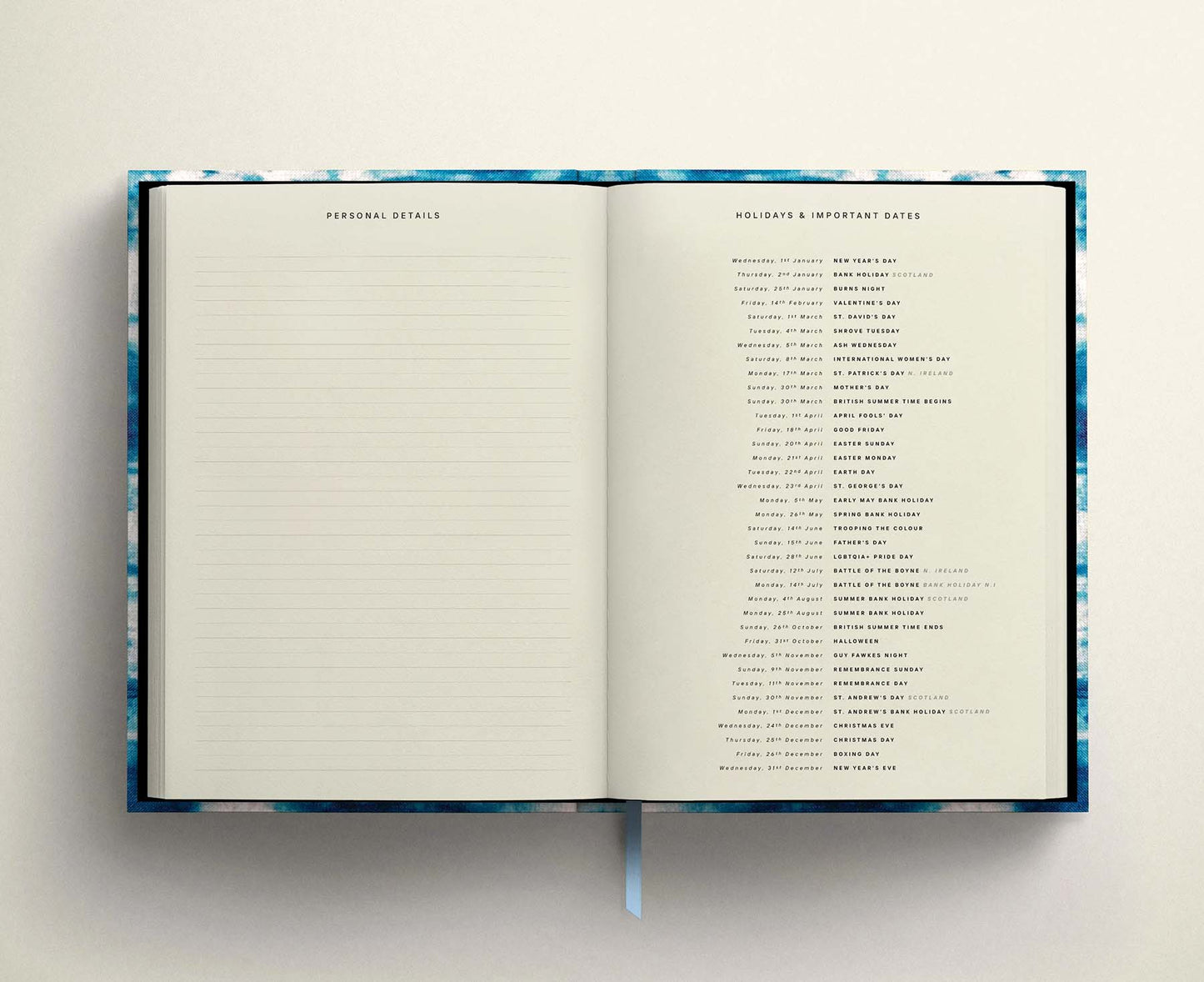 Bleached Blue Fabric 2026 Diary
