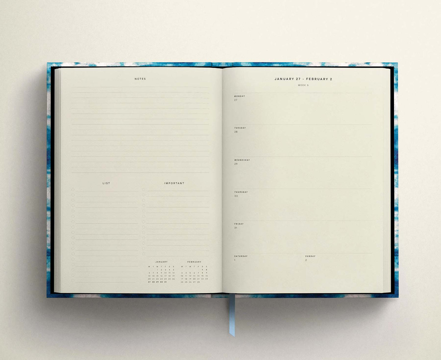 Bleached Blue Fabric 2026 Diary
