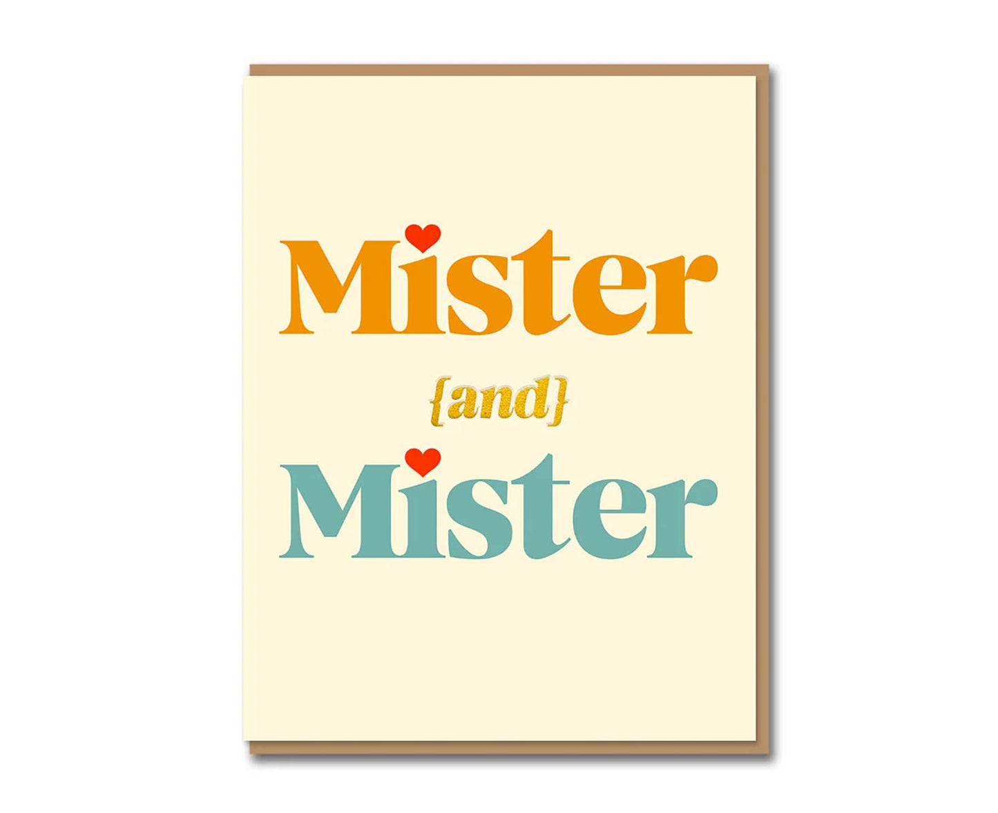 Mister & Mister Gold Foiled Serif Wedding / Anniversary Card