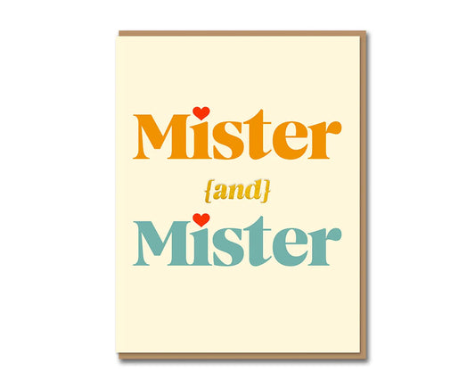 Mister & Mister Gold Foiled Serif Wedding / Anniversary Card