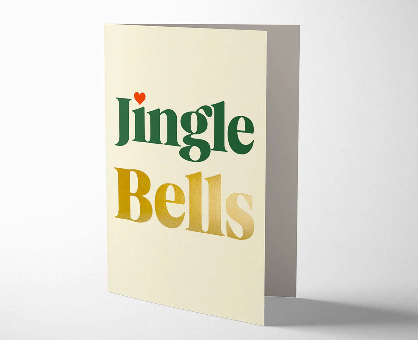 Jingle Bells Gold Foiled Serif Christmas Card