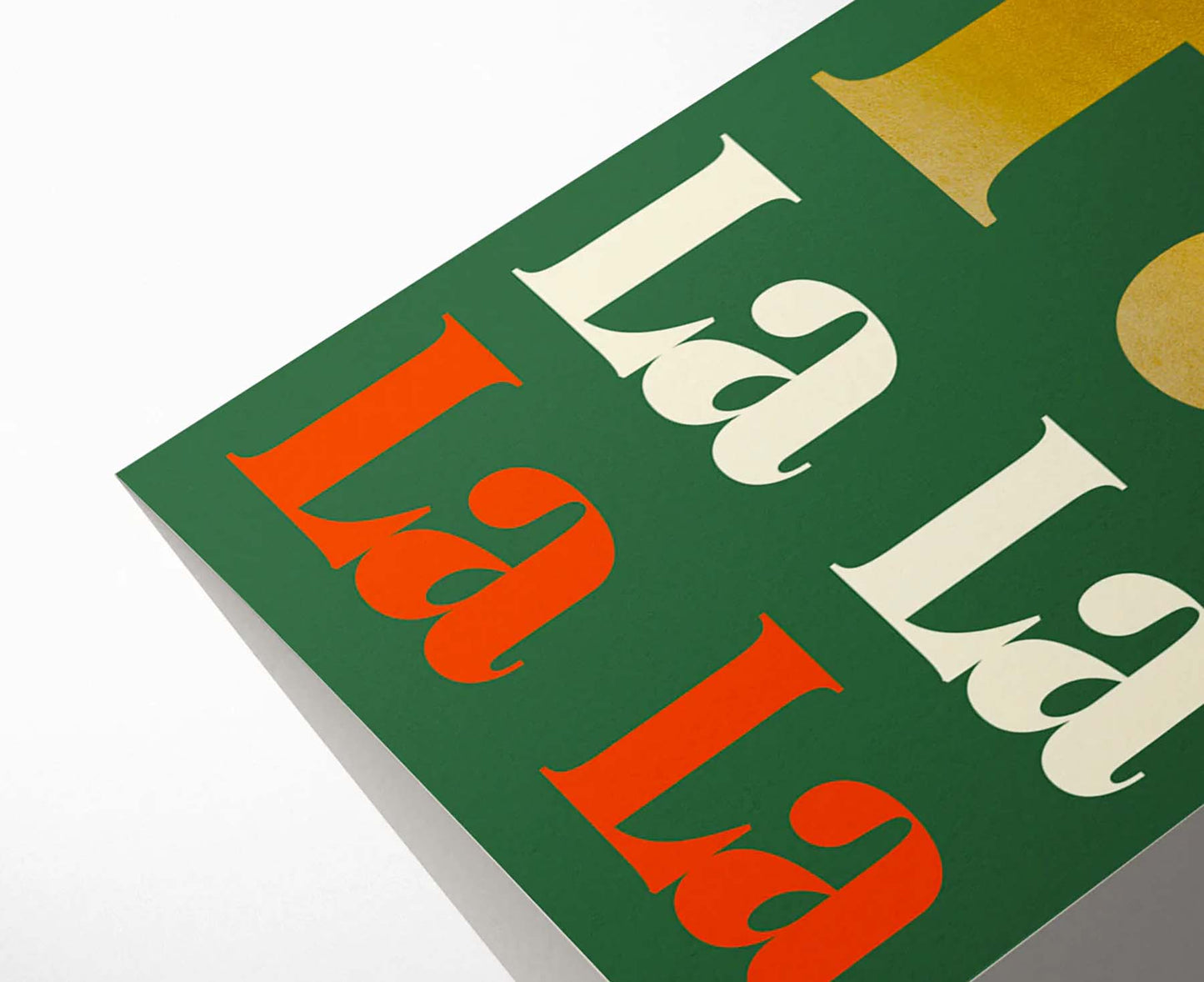 Fa La La La La Gold Foiled Serif Christmas Card