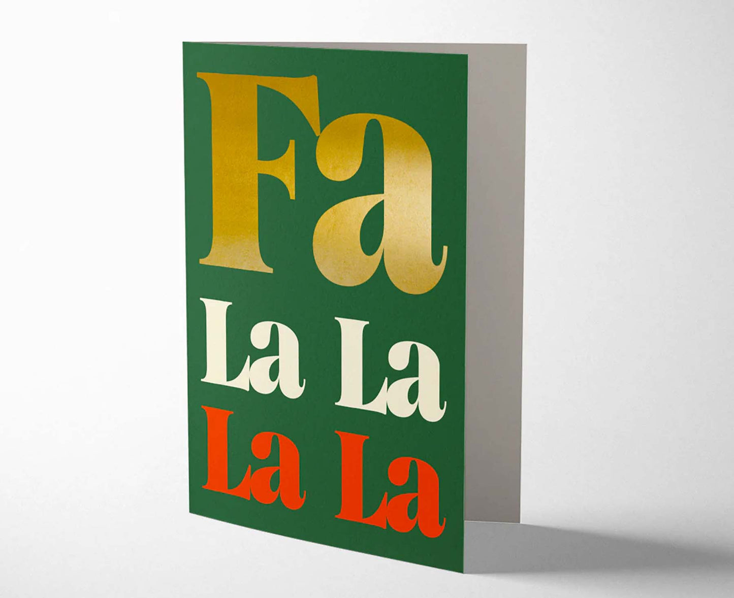 Fa La La La La Gold Foiled Serif Christmas Card