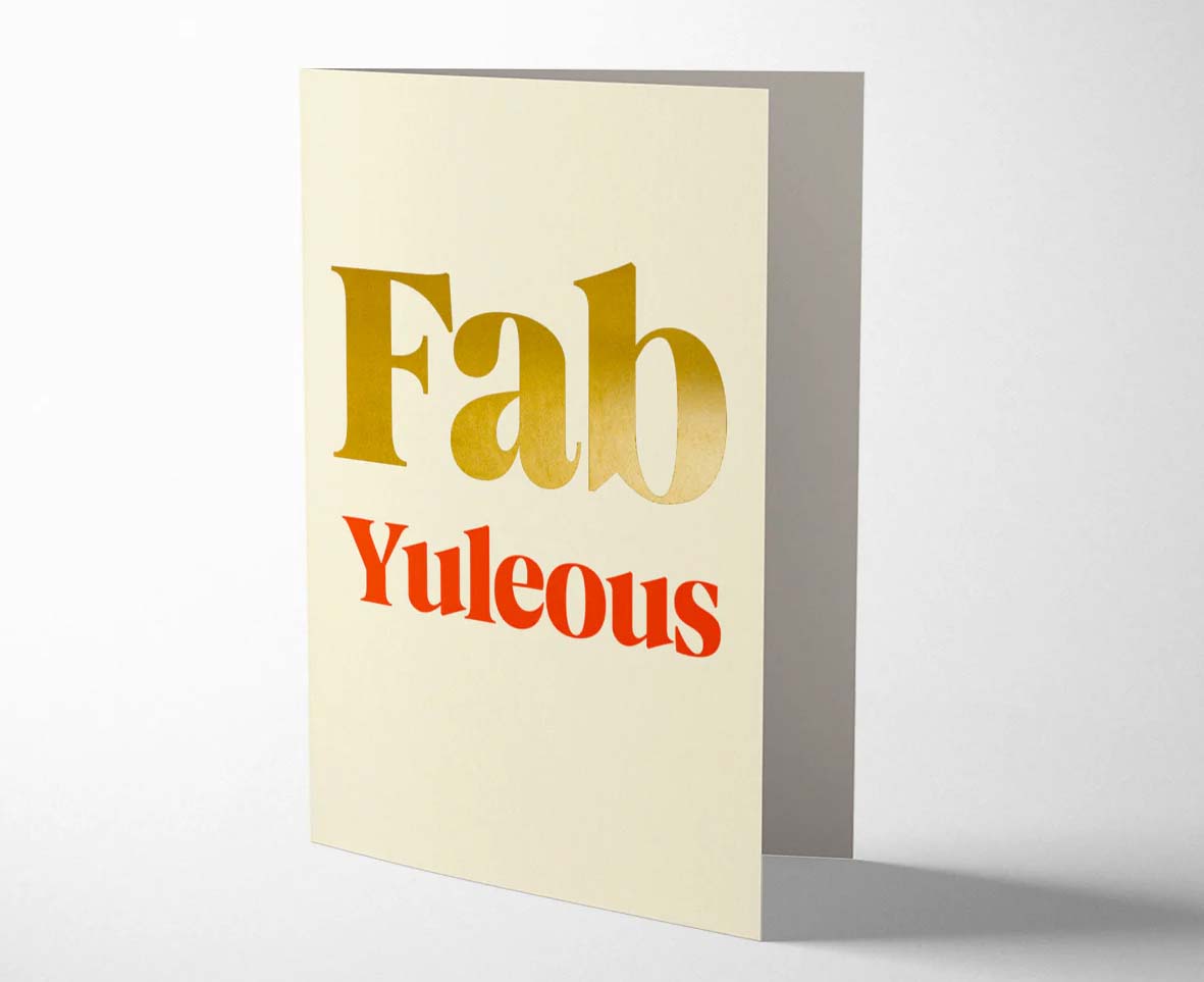 Fab Yuleous Gold Foiled Serif Christmas Card