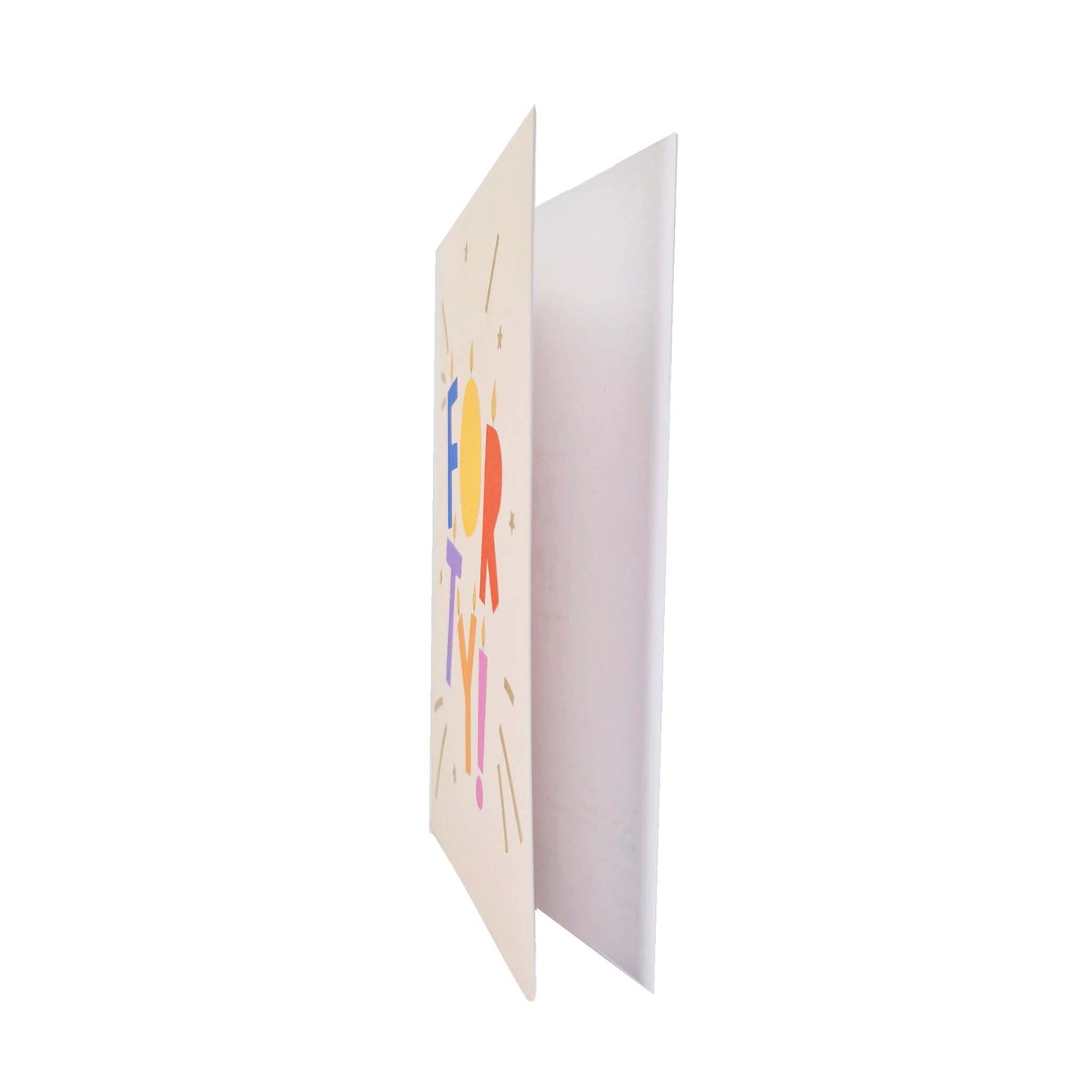 Gold Foiled Forty! Letter Candles Birthday Card