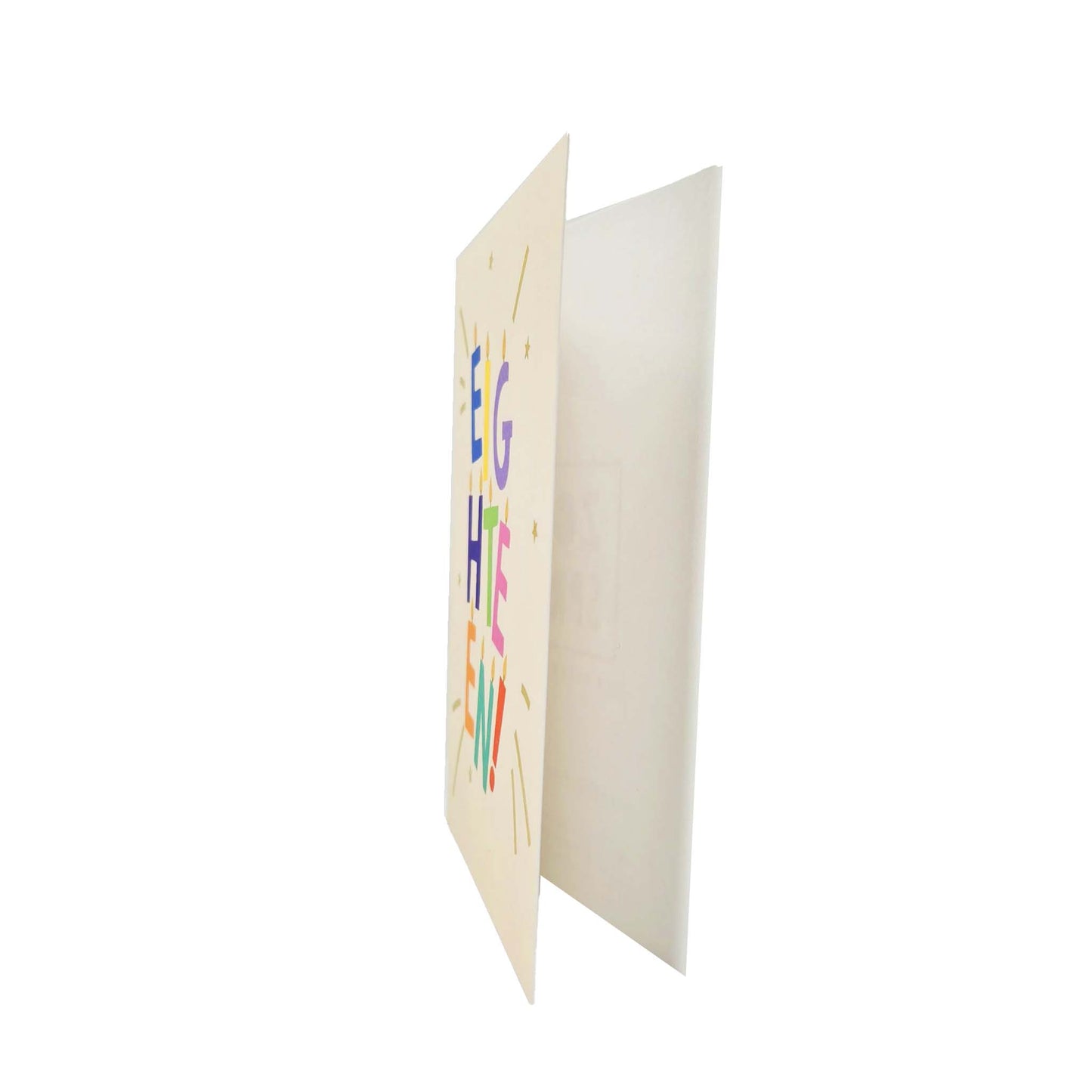 Gold Foiled Eighteen! Letter Candles Birthday Card