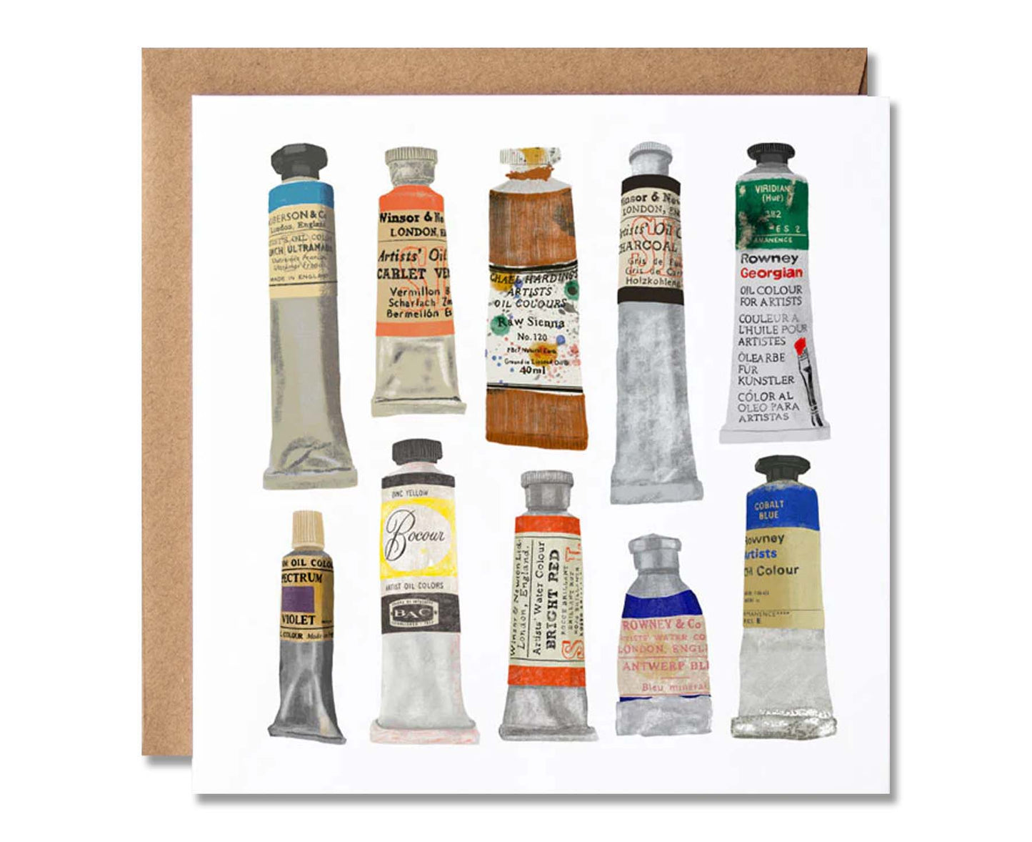 Paint Tubes Illustrated Card