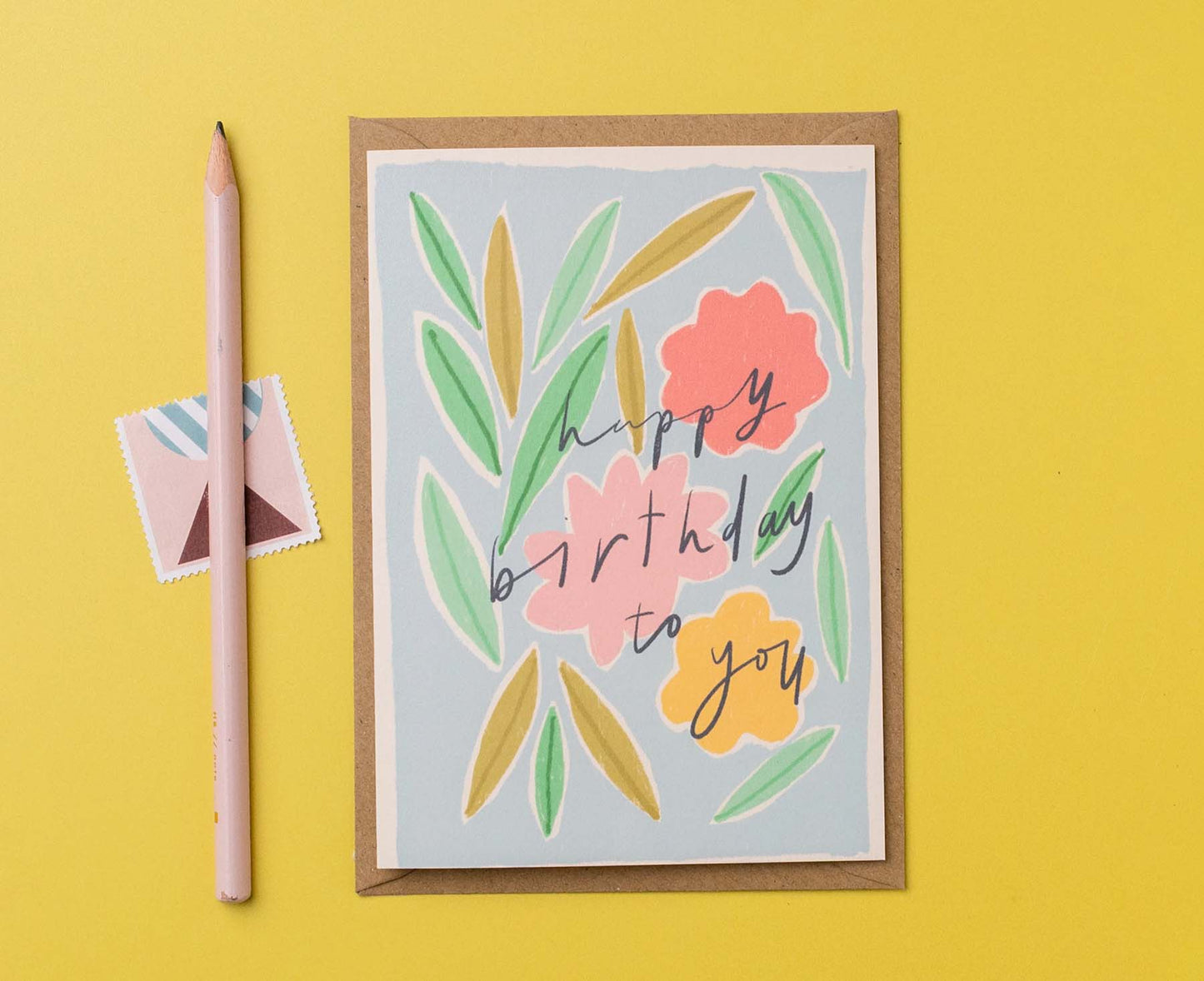Happy Birthday To You Floral Illustrated Birthday Card