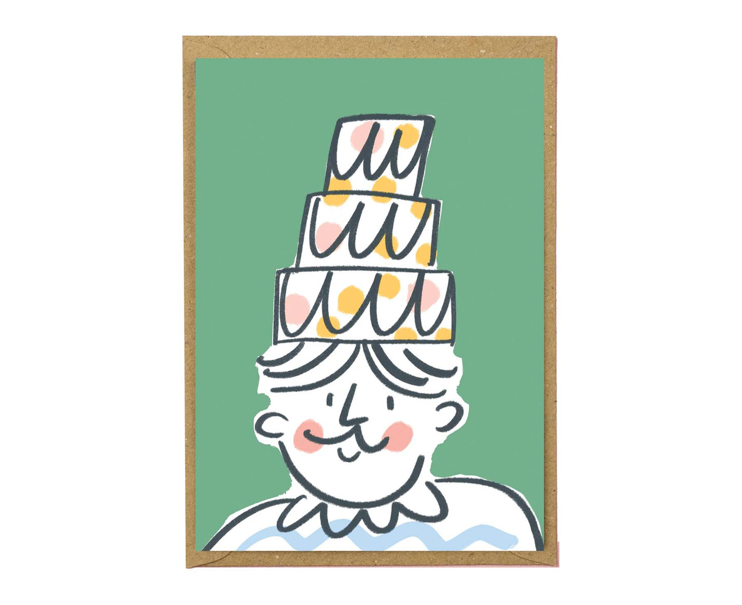 Birthday Cake Hat Illustrated Birthday Card