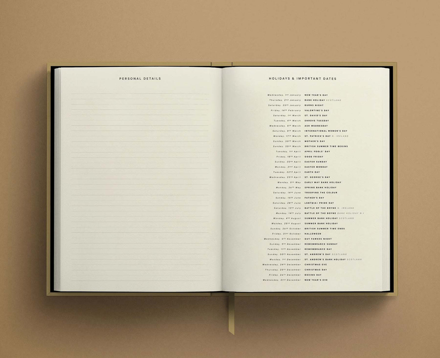 Blank Canvas Beige 2026 Diary