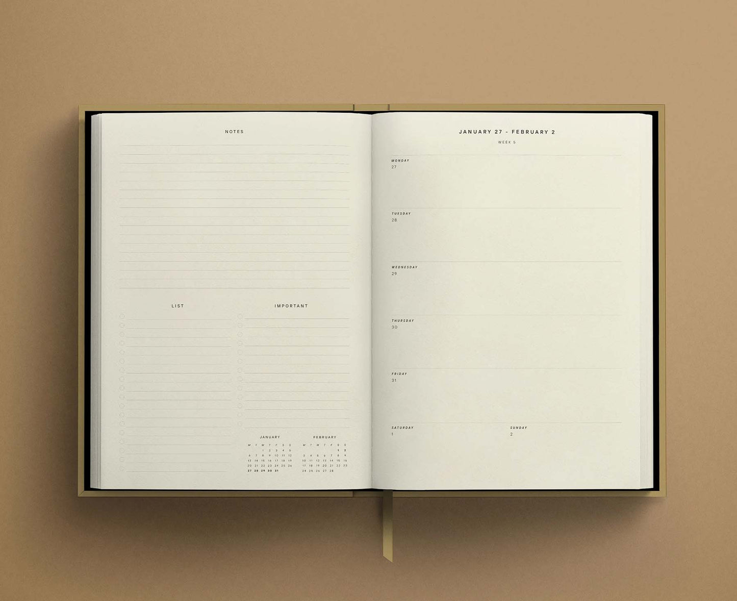 Blank Canvas Beige 2026 Diary