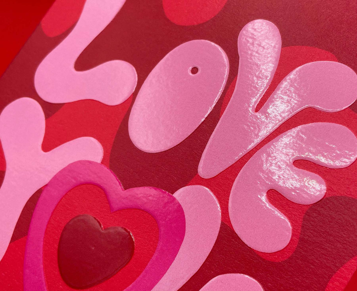 Love You Embossed Valentines Card