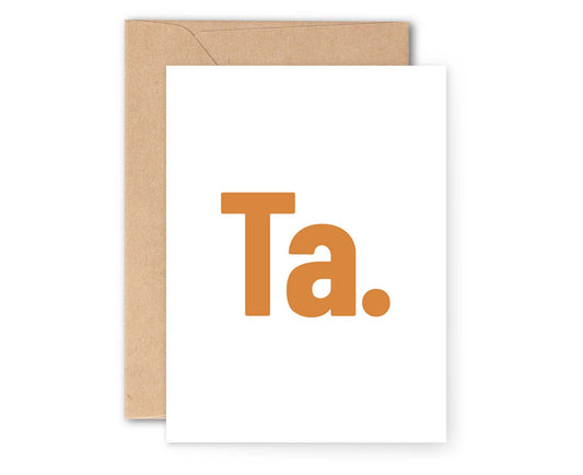 Ta Thank You Card