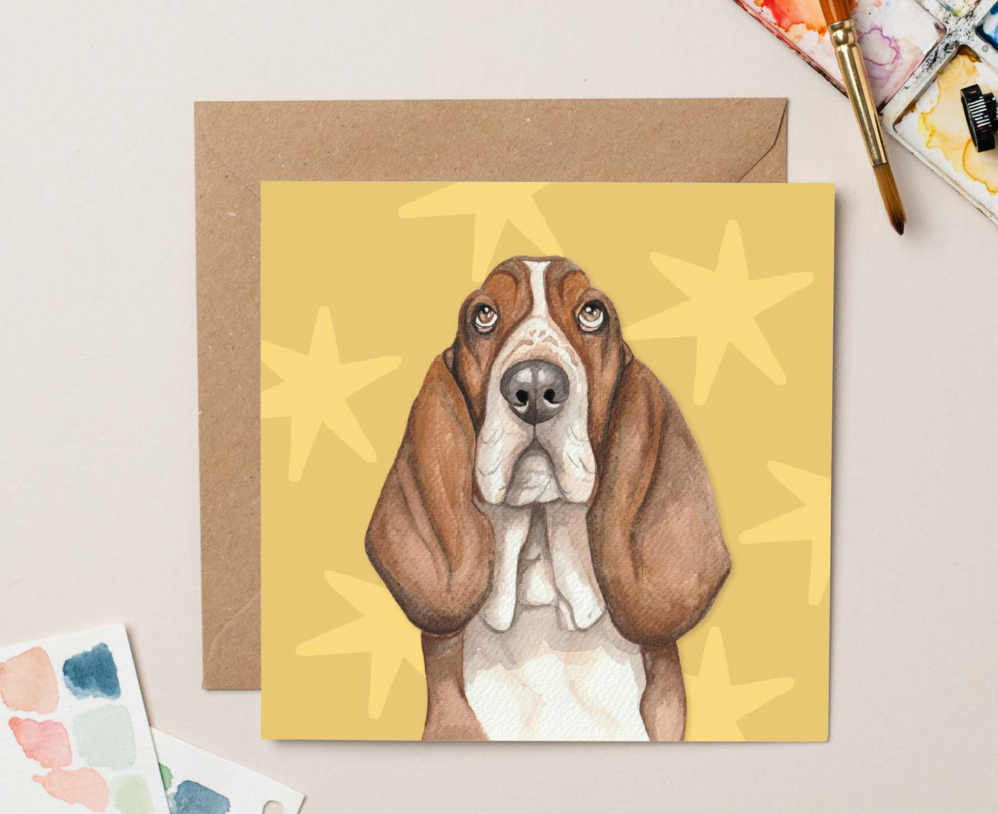Benji Basset Hound Dog Card