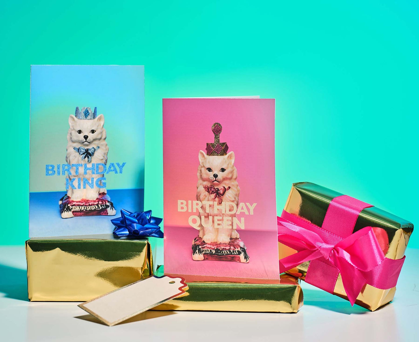 Birthday Queen Cat Ornament Birthday Card