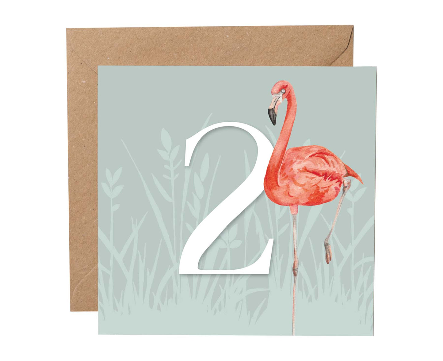 Flamingo 2nd Birthday Card