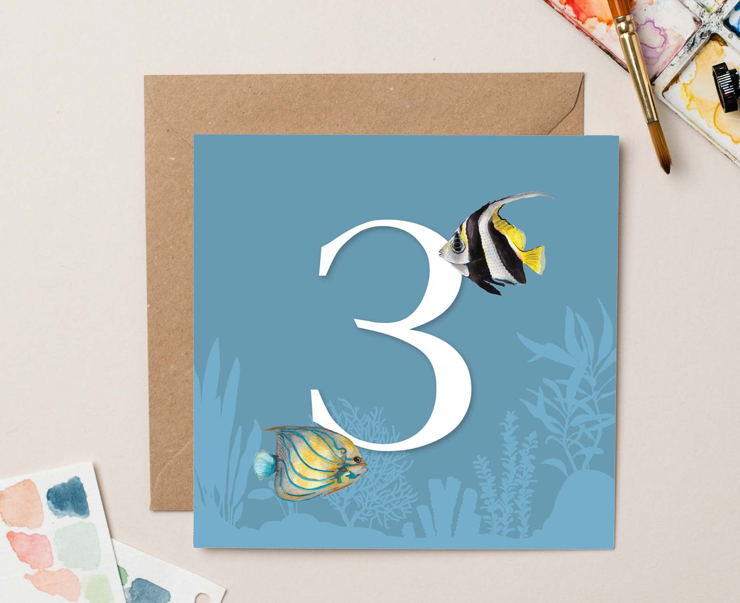 Tropical Fish 3rd Birthday Card