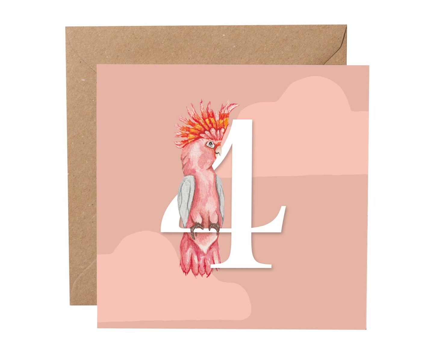 Cockatoo 4th Birthday Card