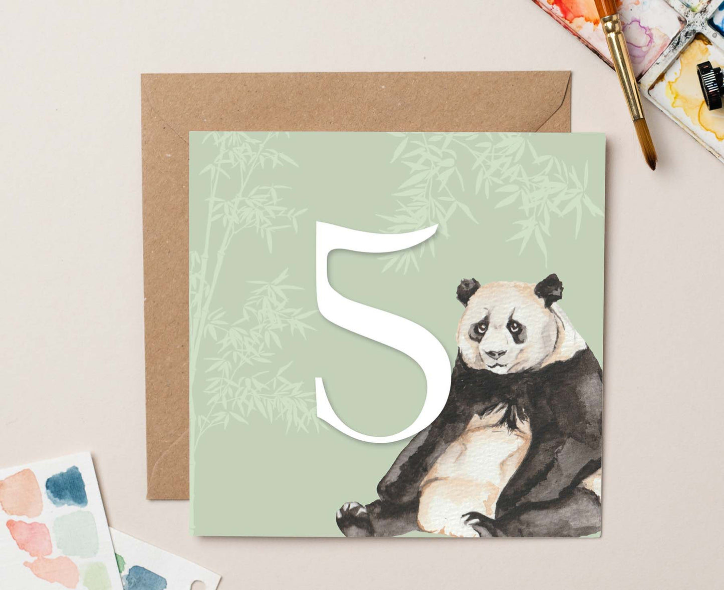 Panda 5th Birthday Card