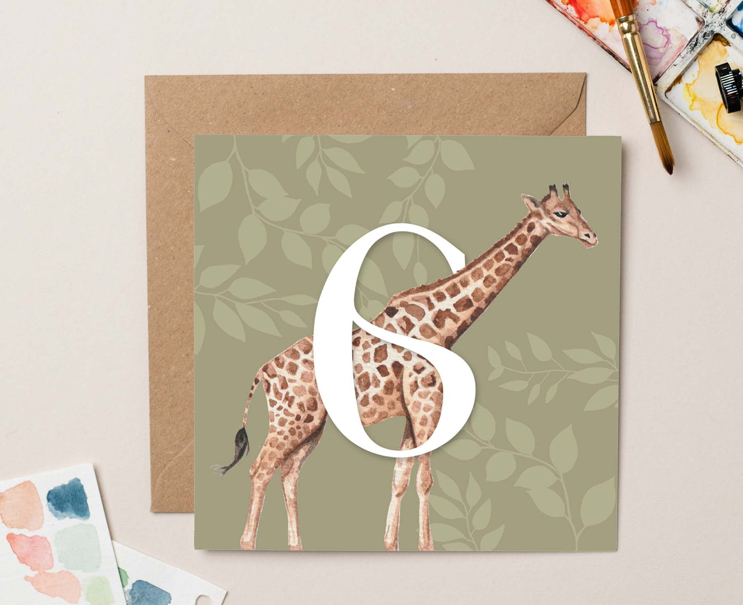 Giraffe 6th Birthday Card