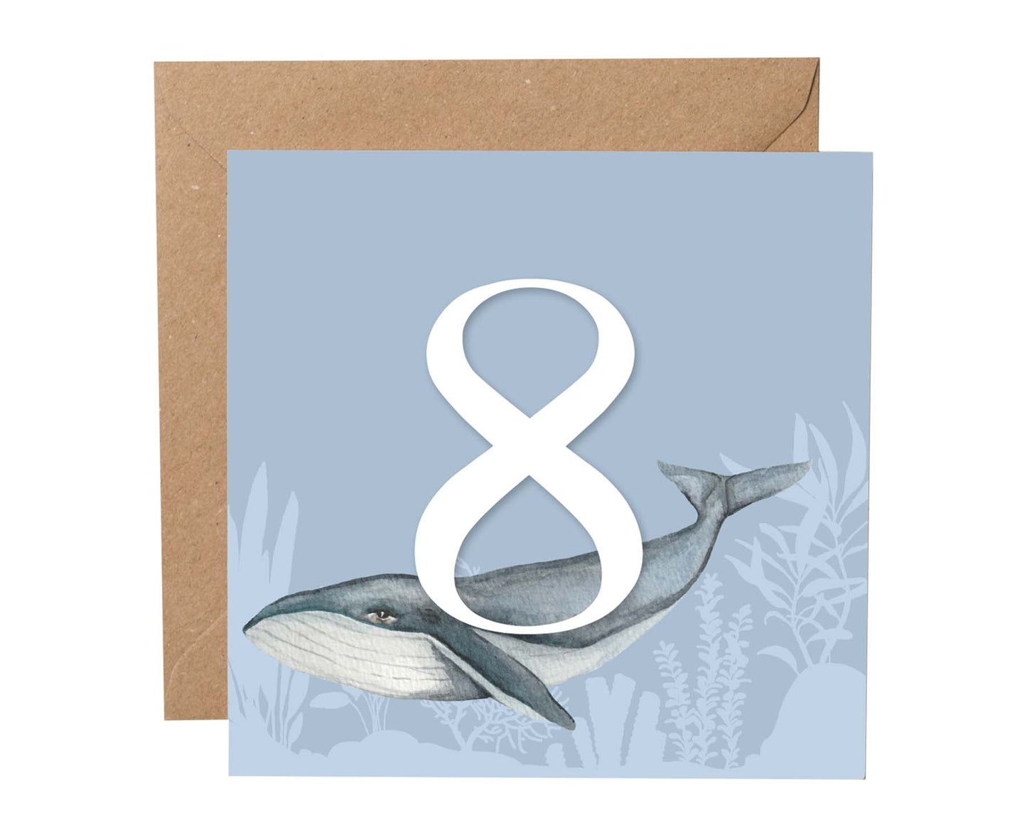 Whale 8th Birthday Card