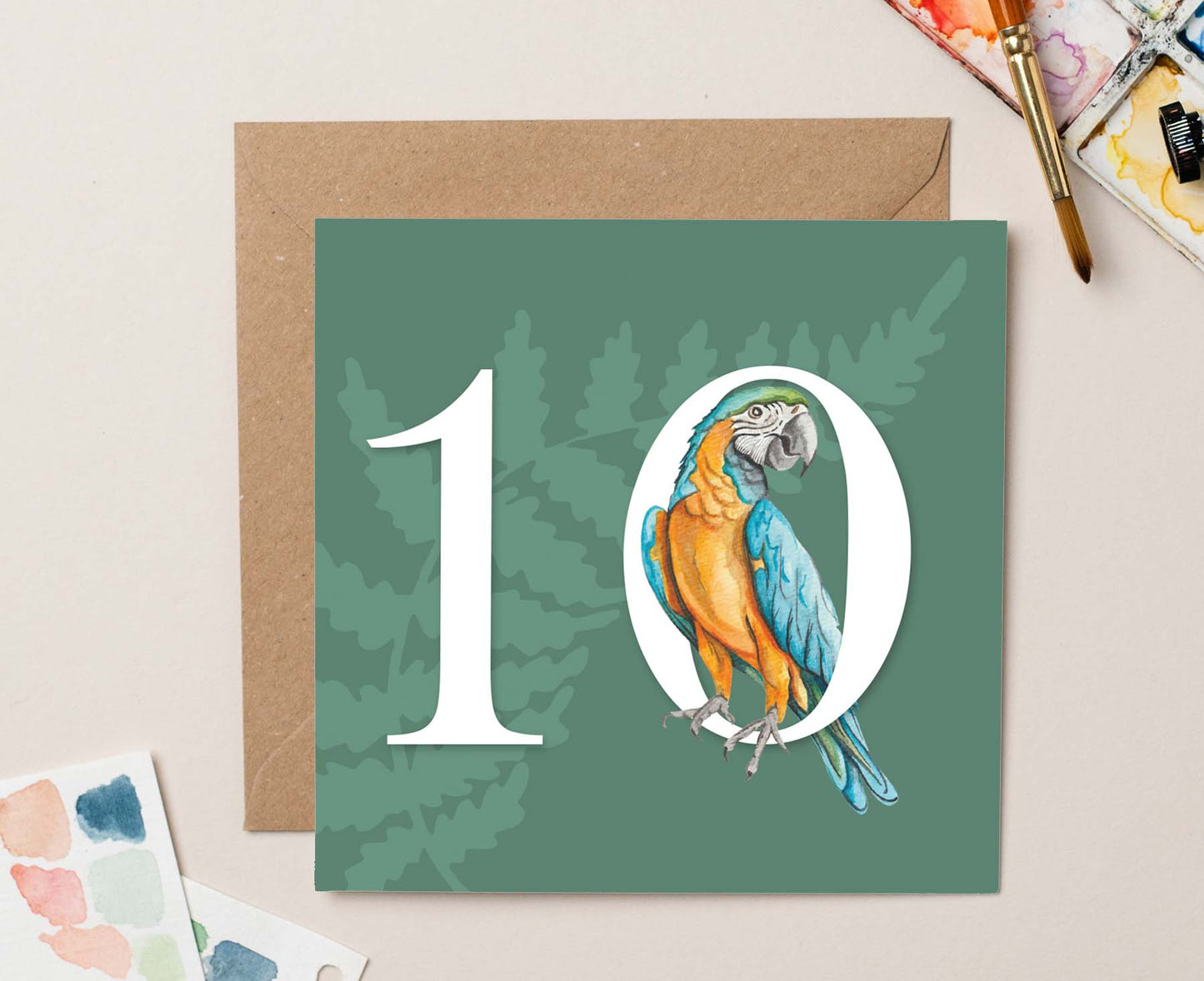 Parakeet 10th Birthday Card