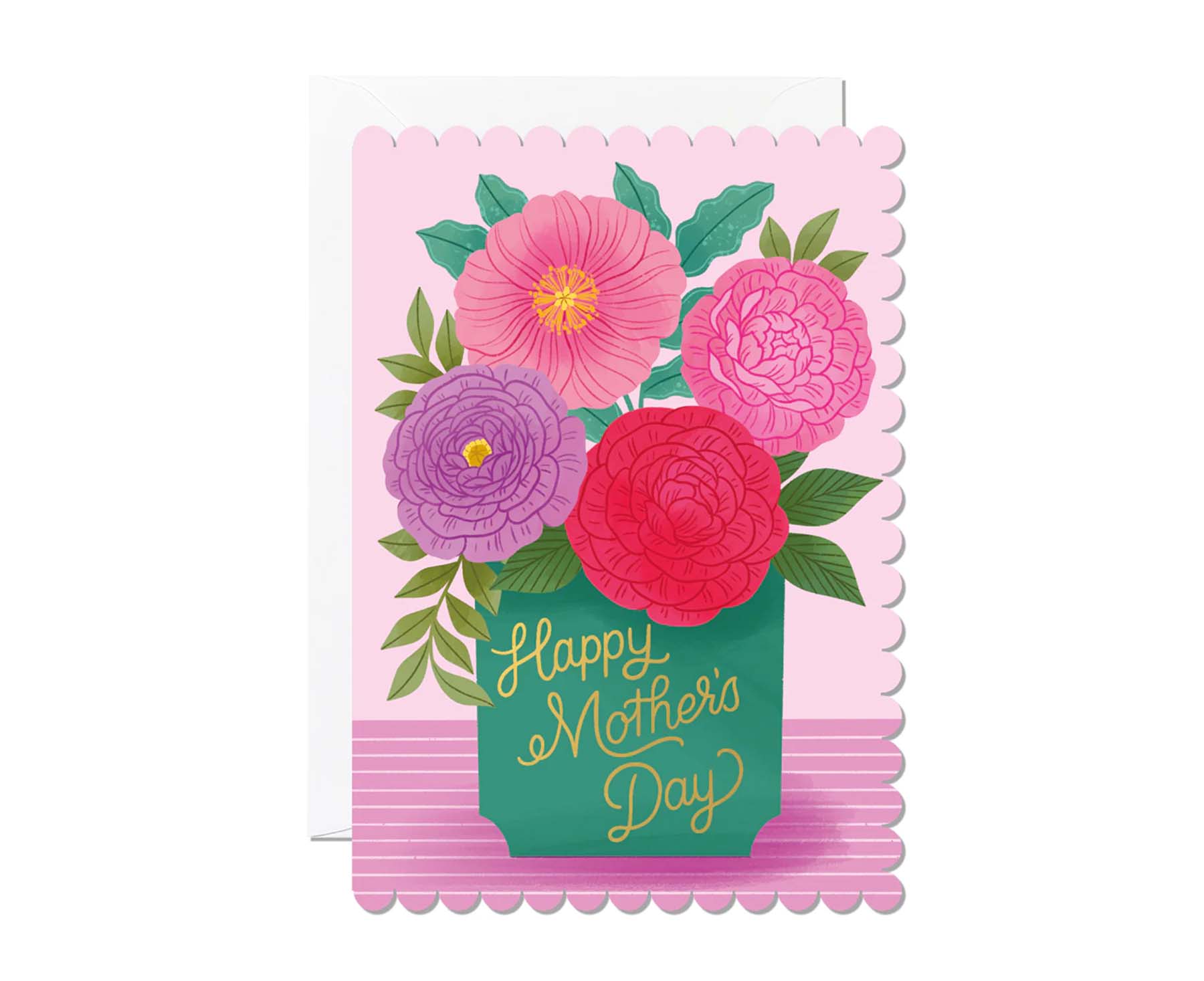 Happy Mothers Day Vase Gold Foiled Mothers Day Card The Letter Arty