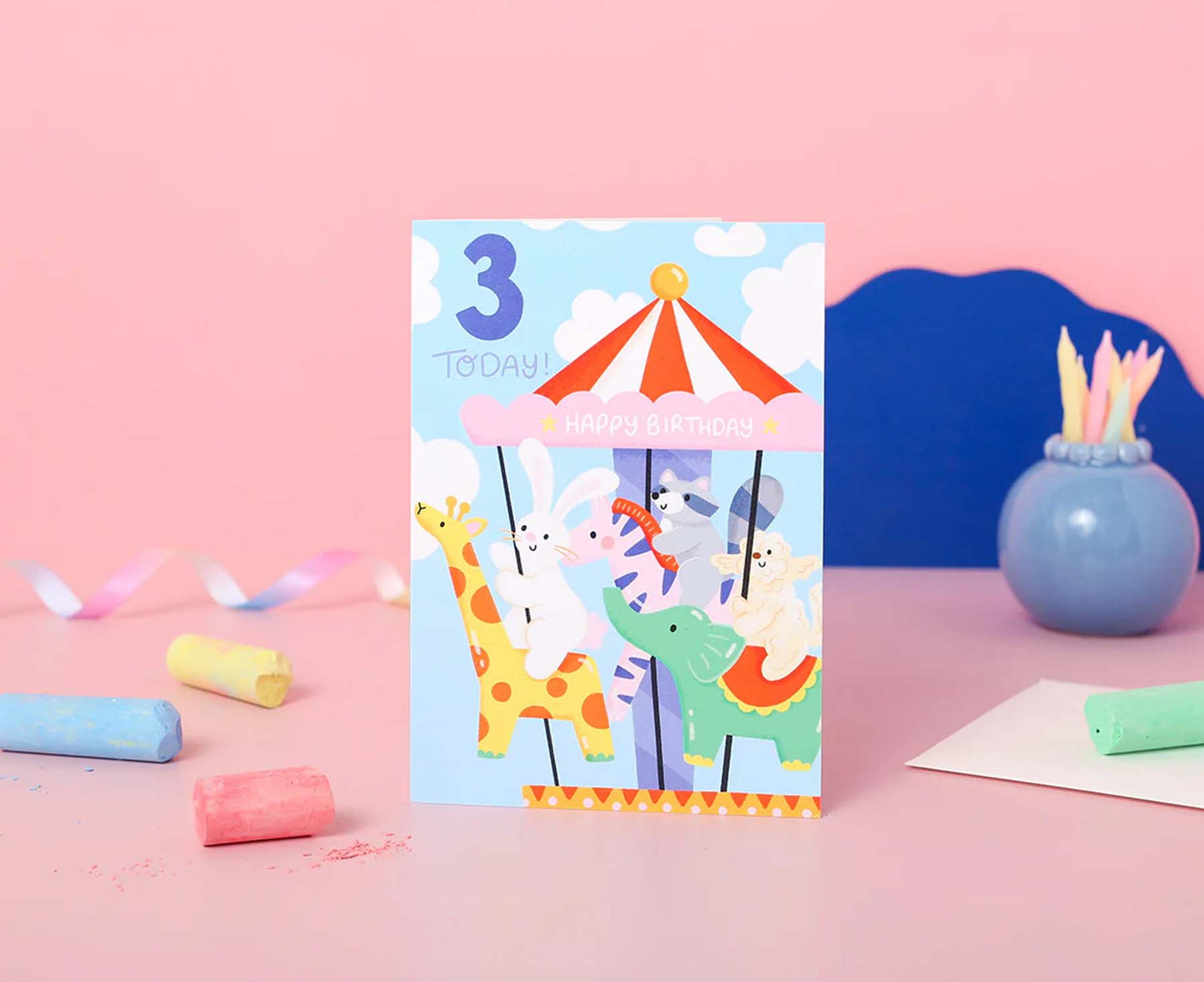 3rd Birthday Carousel Birthday Card