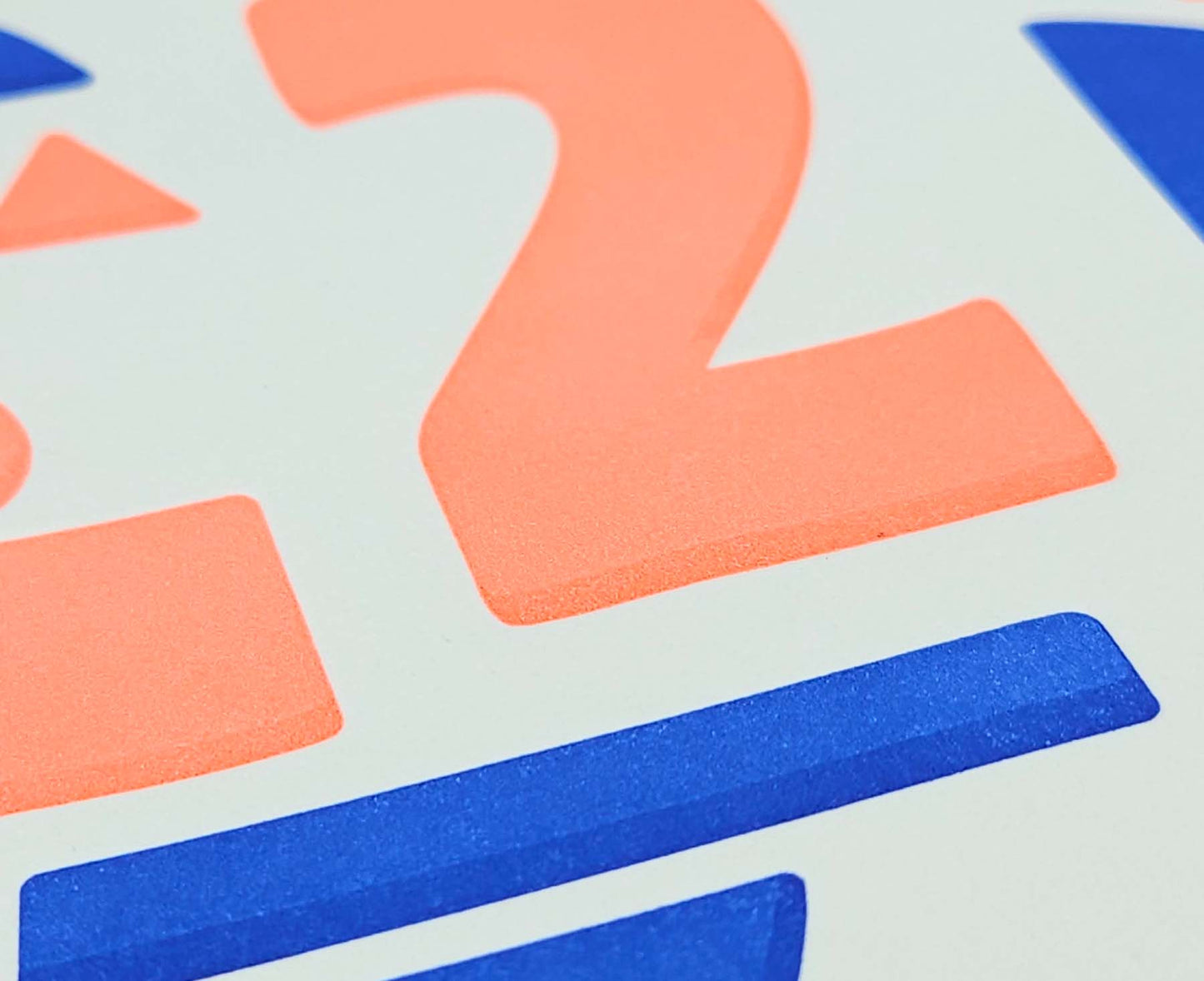Number 2 Letterpress 2nd Birthday Card