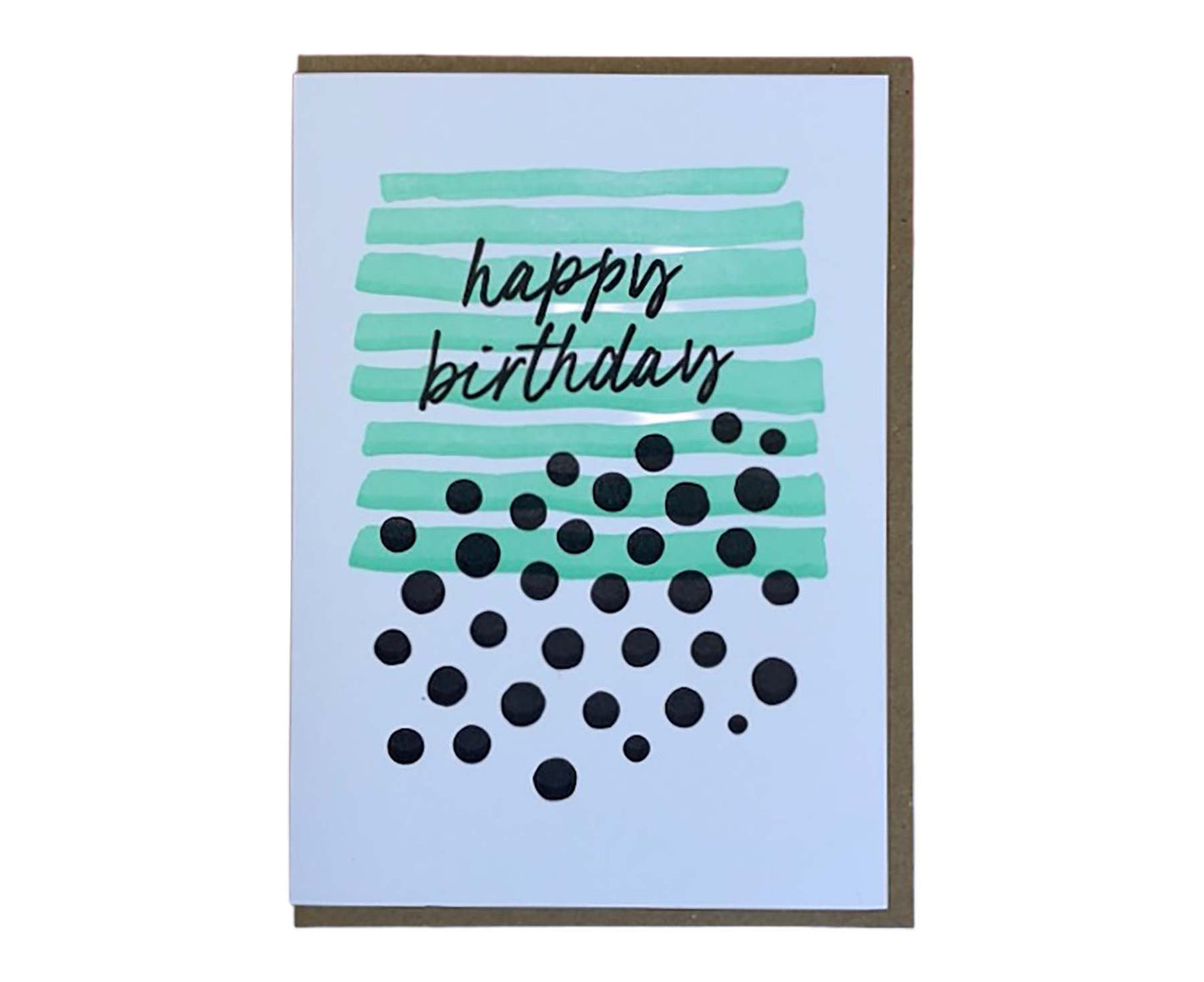 Happy Birthday Spots & Stripes Letterpress Birthday Card