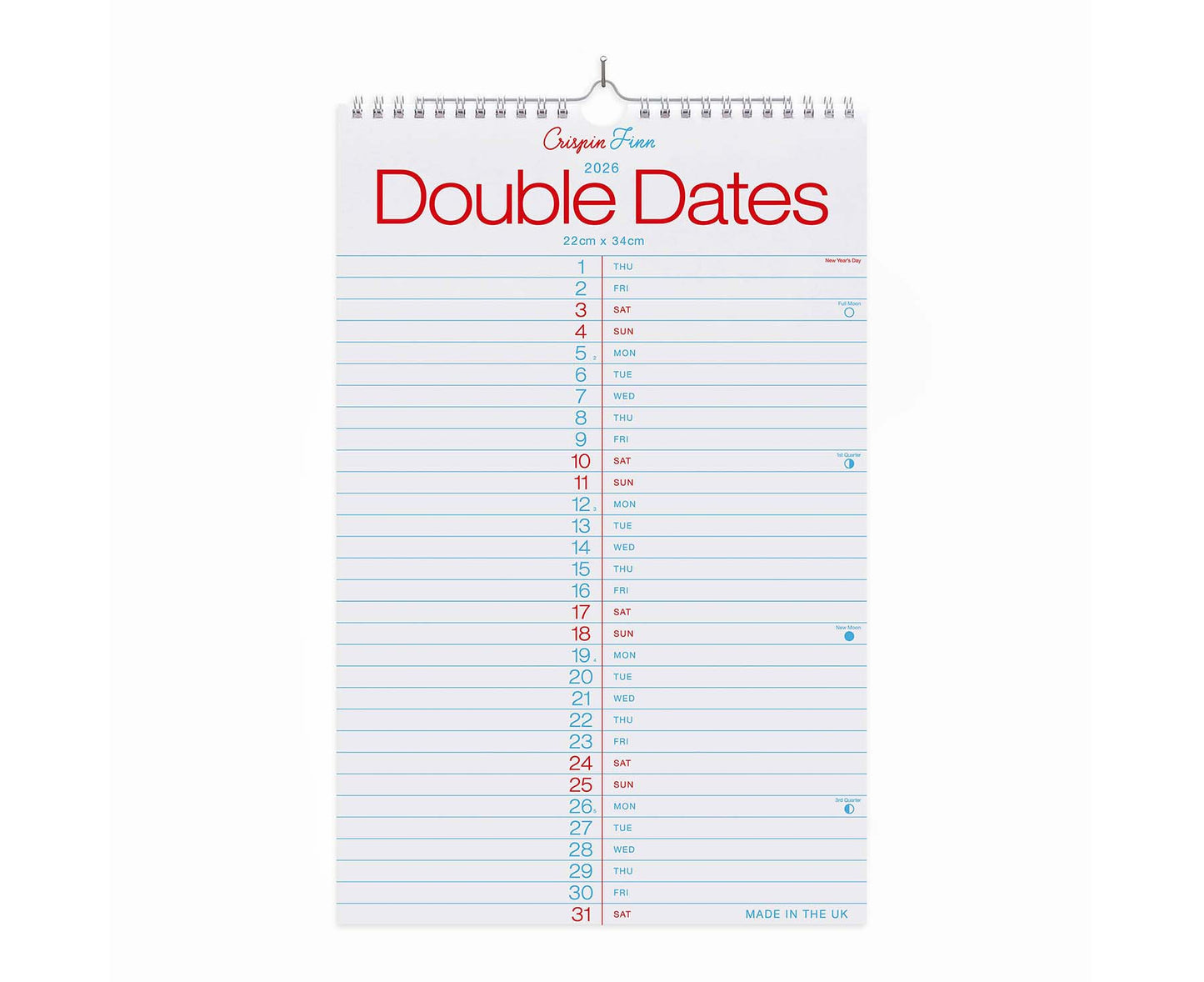 2026 Double Dates Wall Calendar