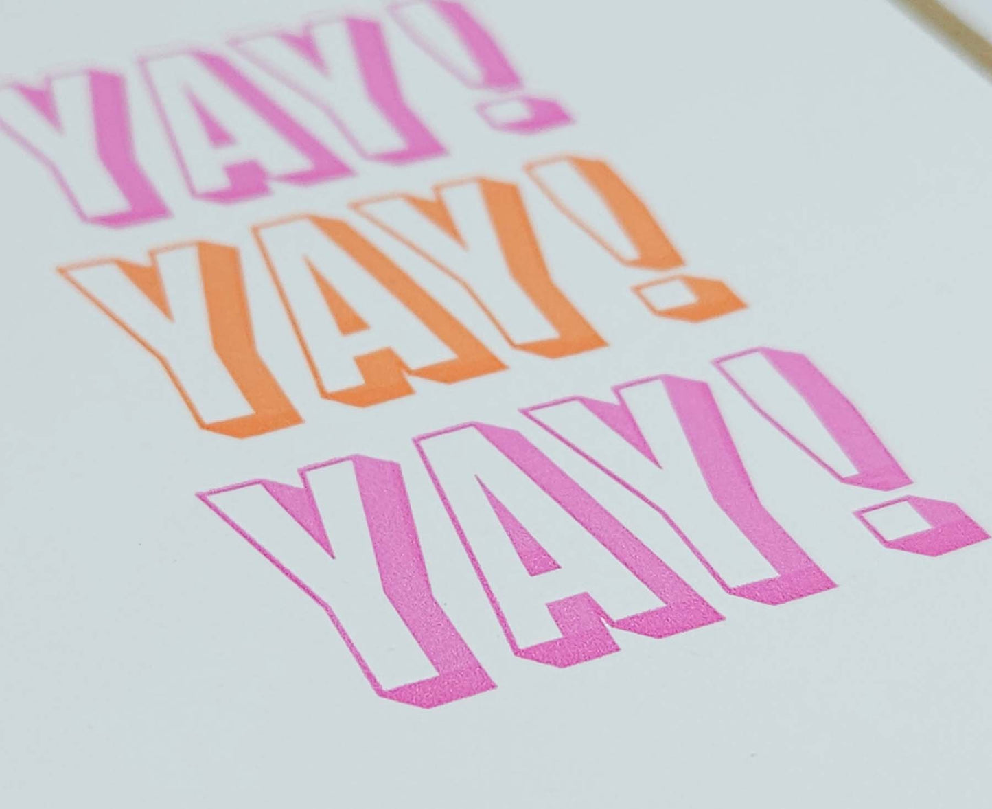 Yay! Yay! Yay! Letterpress Congratulations Card