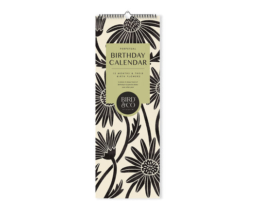 Birth Flowers Illustrated Perpetual Birthday Calendar