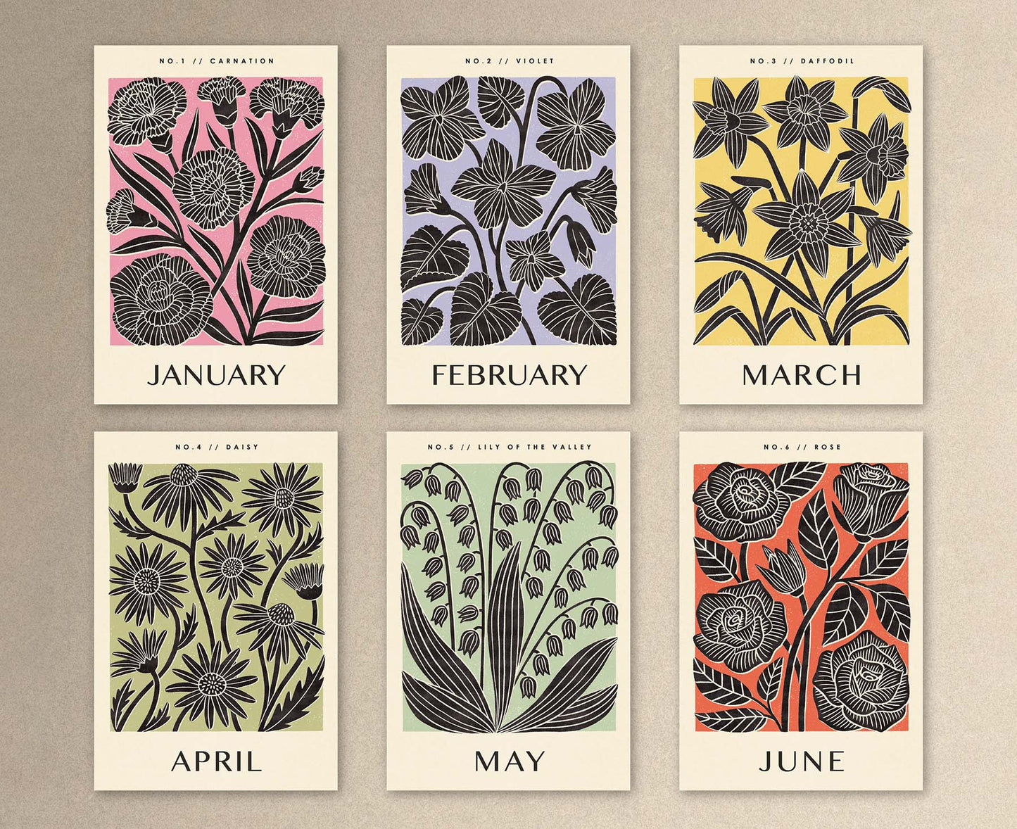 Birth Flowers Illustrated Perpetual Birthday Calendar