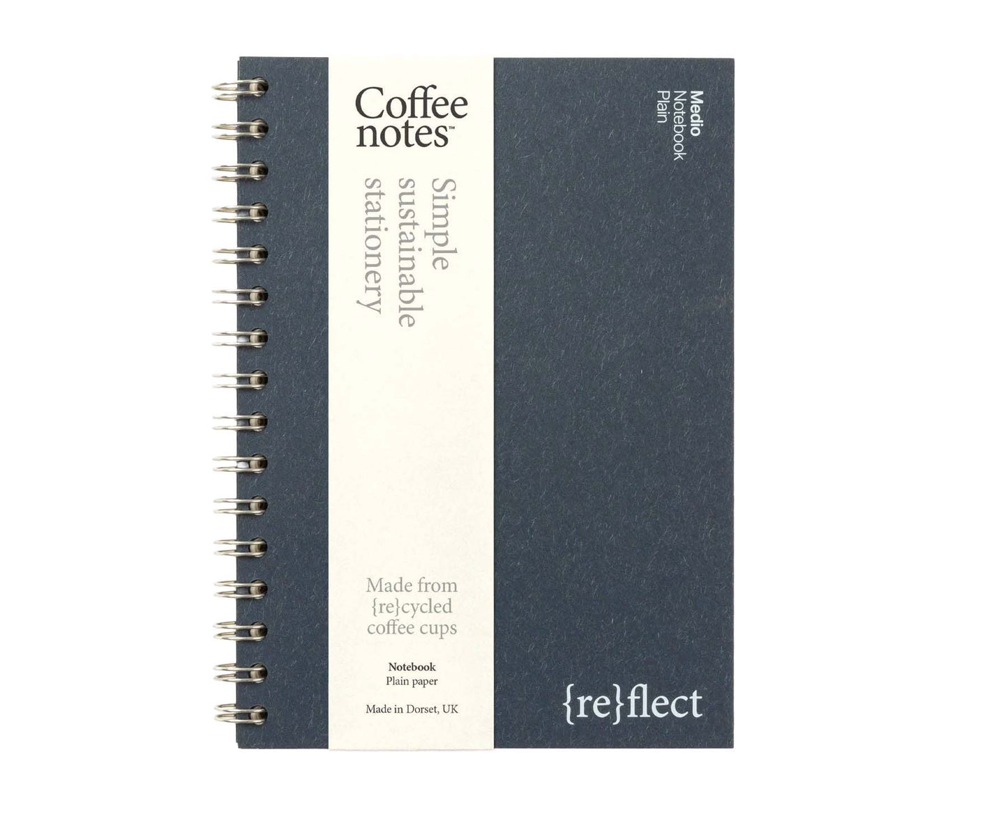 A5 Wirebound 'Navy Wool' Tailor's Notebook with plain pages