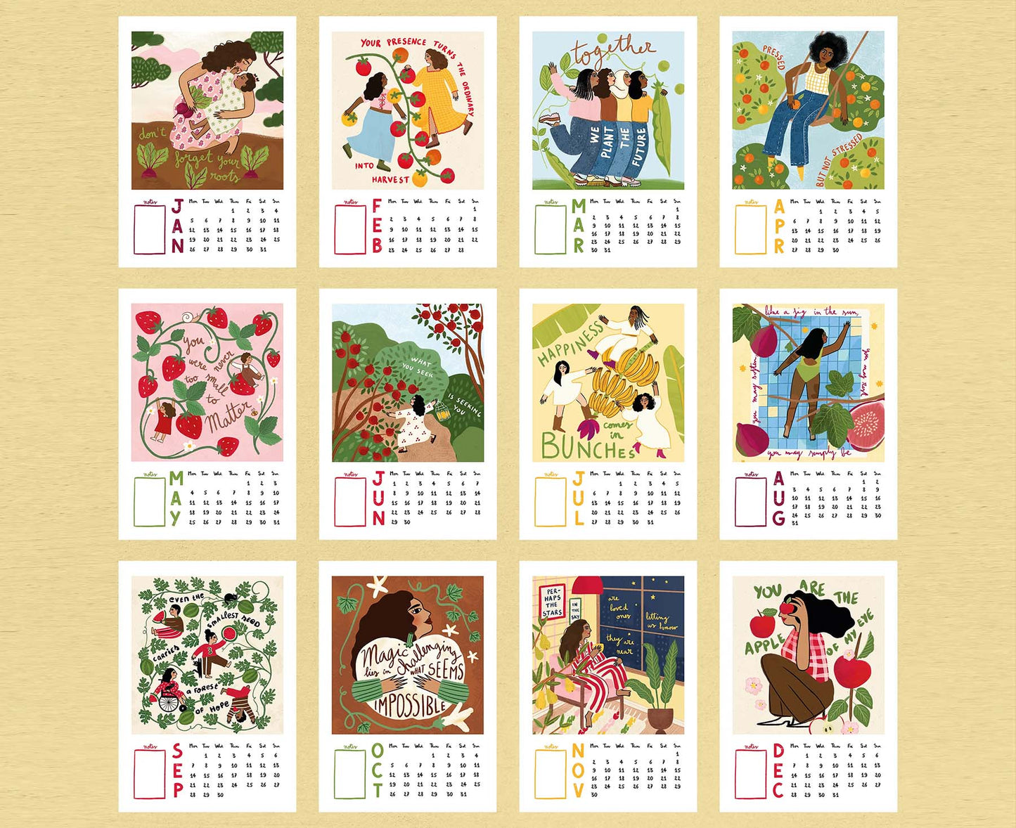 Uplifting & Encouraging Illustrated 2026 Calendar