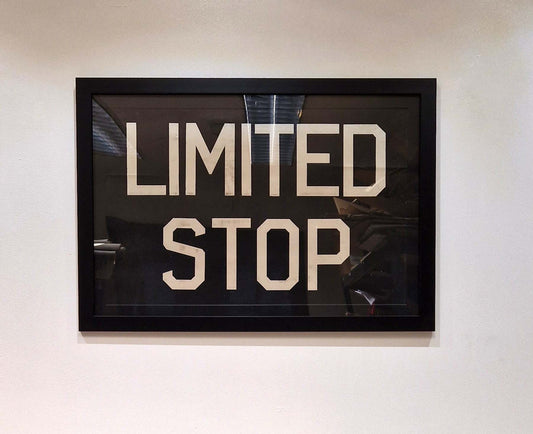 Limited Stop 1969 Framed Bus Blind Clearance