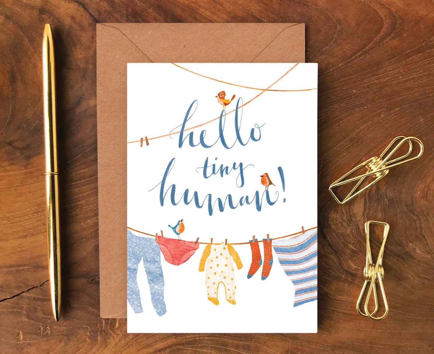 Hello Tiny Human New Baby Card