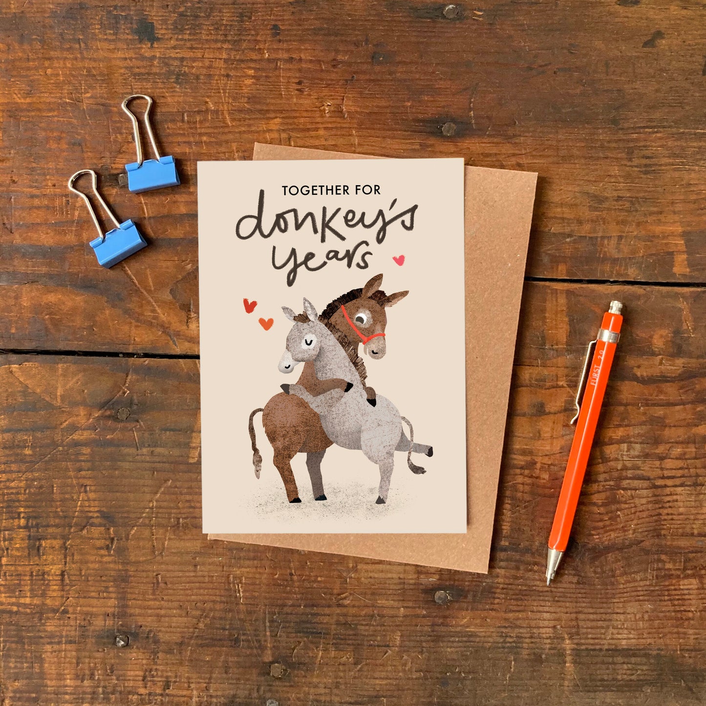 Together for Donkey's Years Anniversary Card