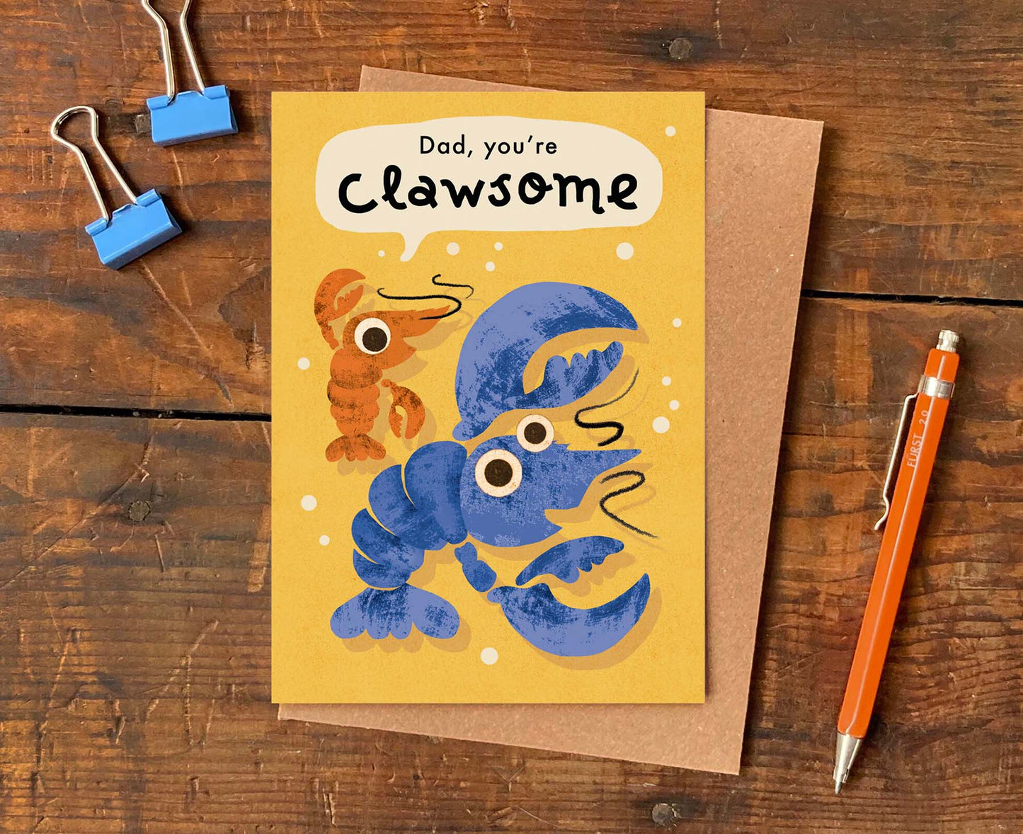 Dad You're Clawsome Lobster Father's Day Card